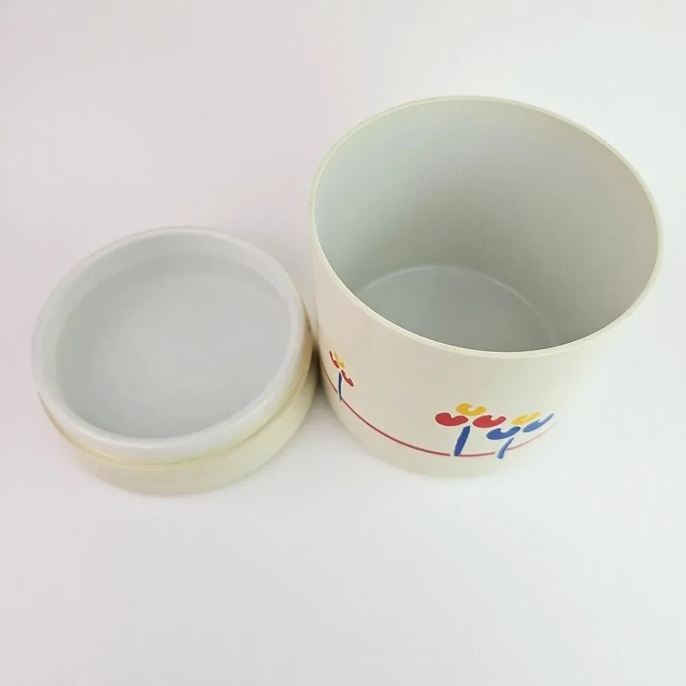 Vintage 70 s Riva Designs Tulips Canister Made in Japan Melamine Plastic 6.50 in